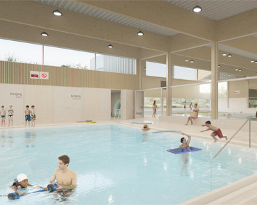 Vita krokodiel zwembad